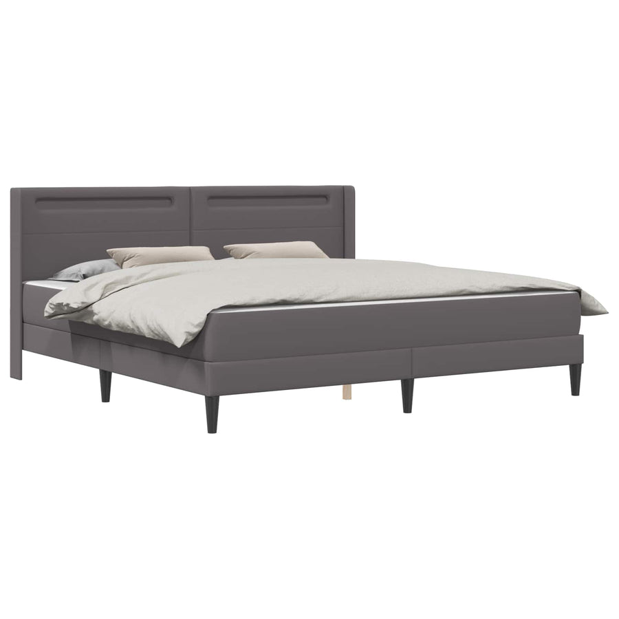Bedframe met matras Grijs 180 x 200 cm Kunstleer
