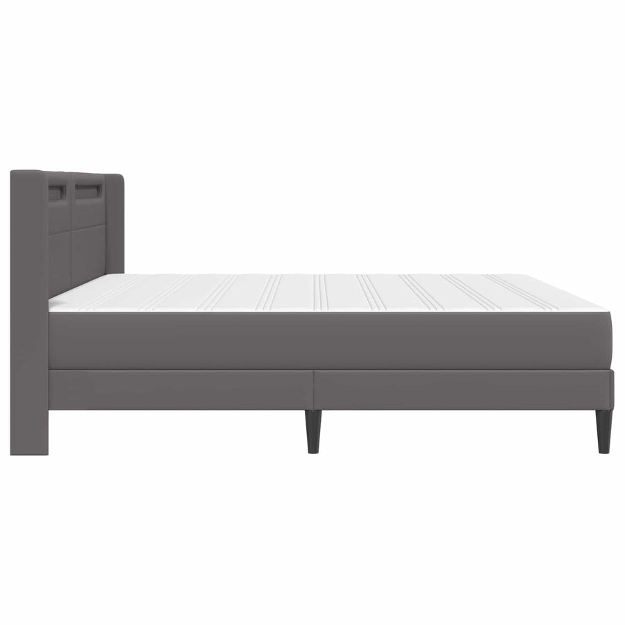 Bedframe met matras Grijs 180 x 200 cm Kunstleer