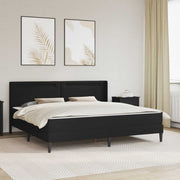 Bedframe met matras 180x200 cm zwart kunstleer