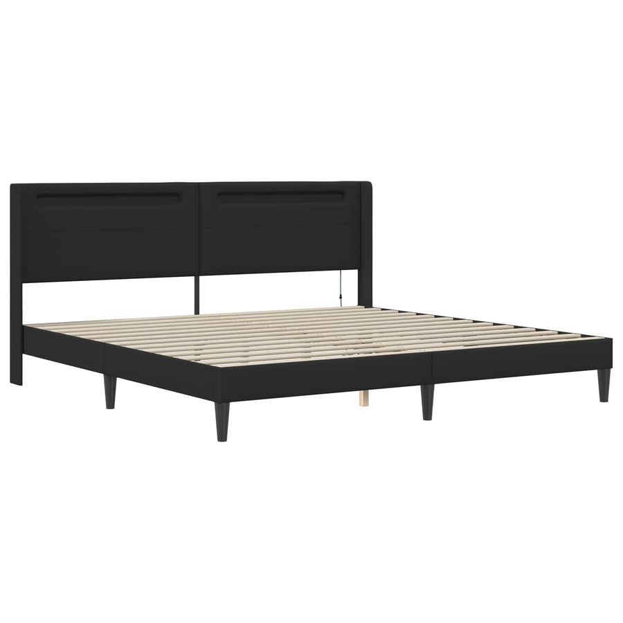 Bedframe met matras Zwart 180 x 200 cm Kunstleer