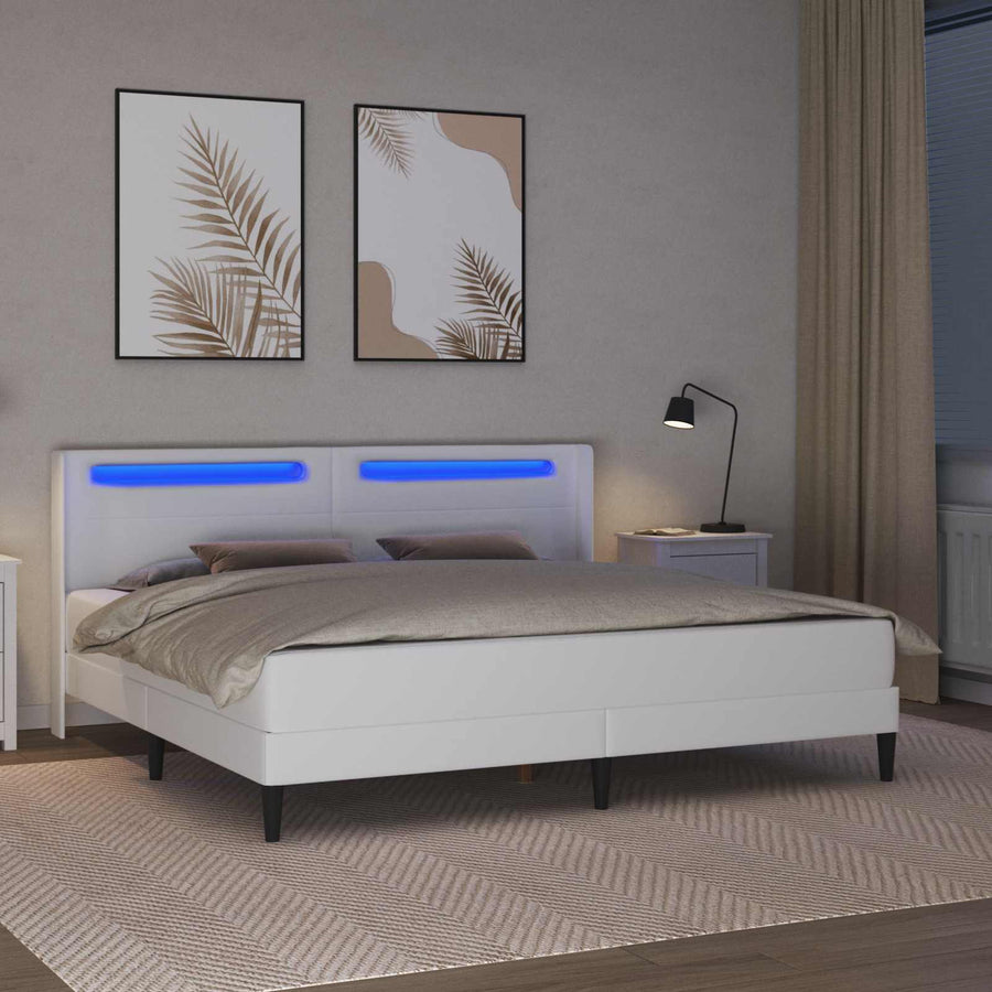 Bedframe met matras Wit 180 x 200 cm Kunstleer