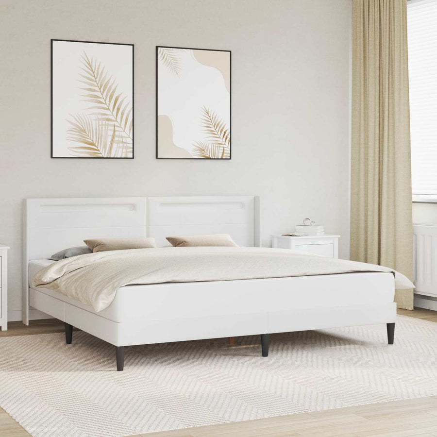 Bedframe met matras Wit 180 x 200 cm Kunstleer