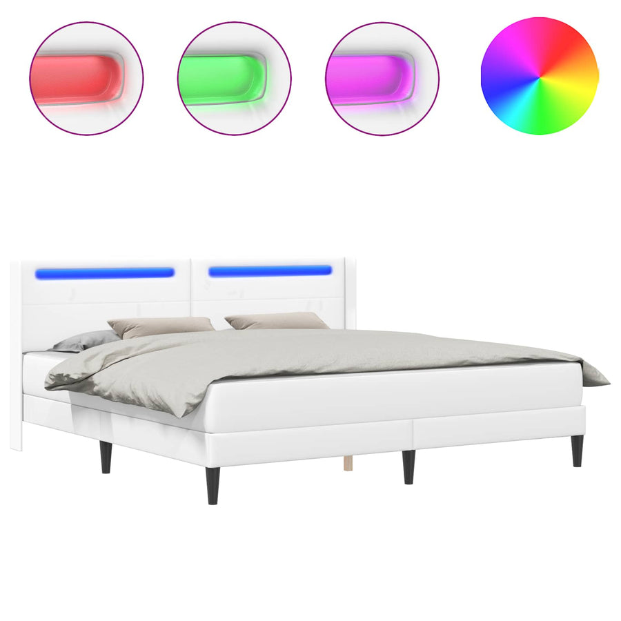 Bedframe met matras Wit 180 x 200 cm Kunstleer