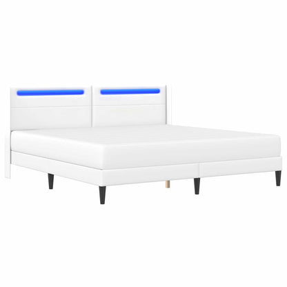 Bedframe met matras Wit 180 x 200 cm Kunstleer