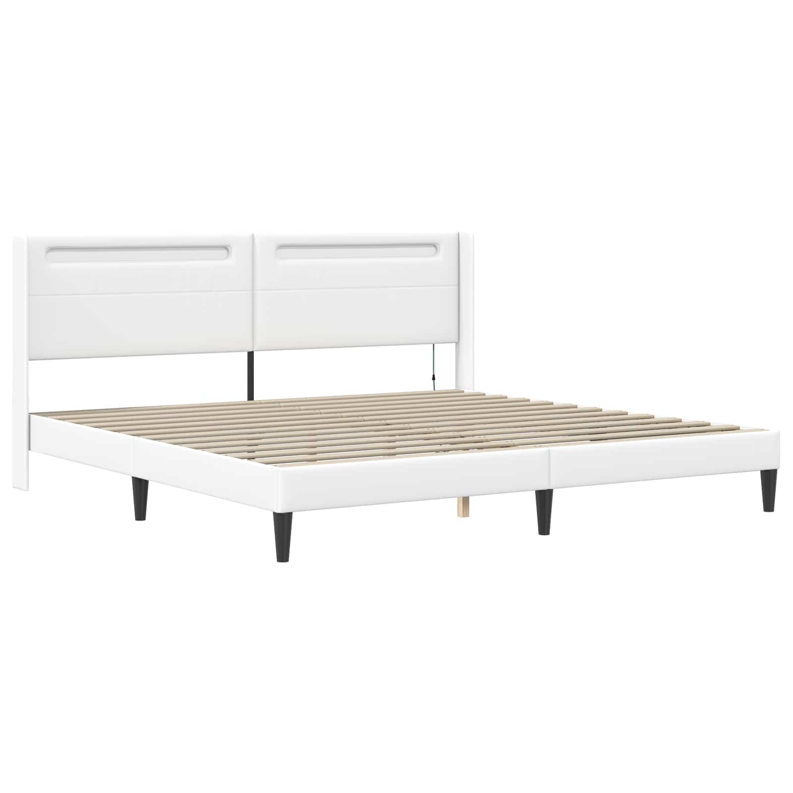 Bedframe met matras Wit 180 x 200 cm Kunstleer