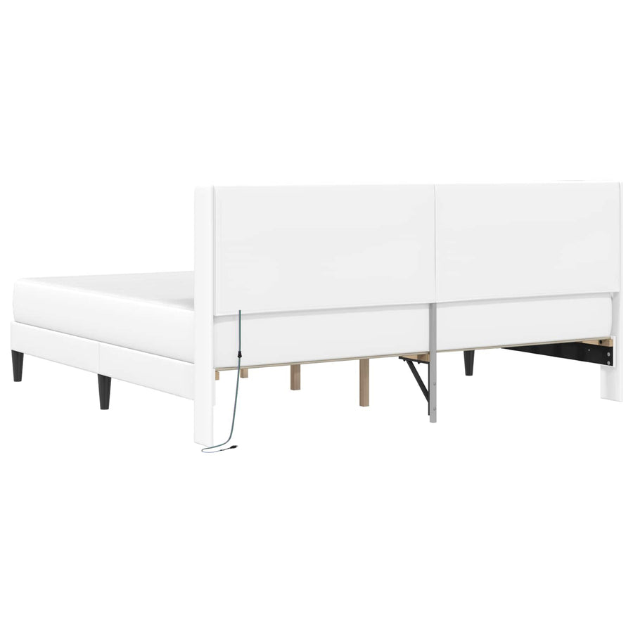 Bedframe met matras Wit 180 x 200 cm Kunstleer