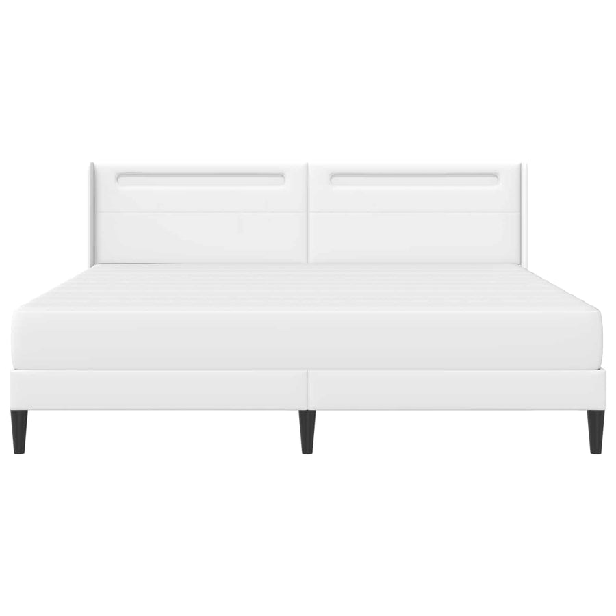Bedframe met matras Wit 180 x 200 cm Kunstleer