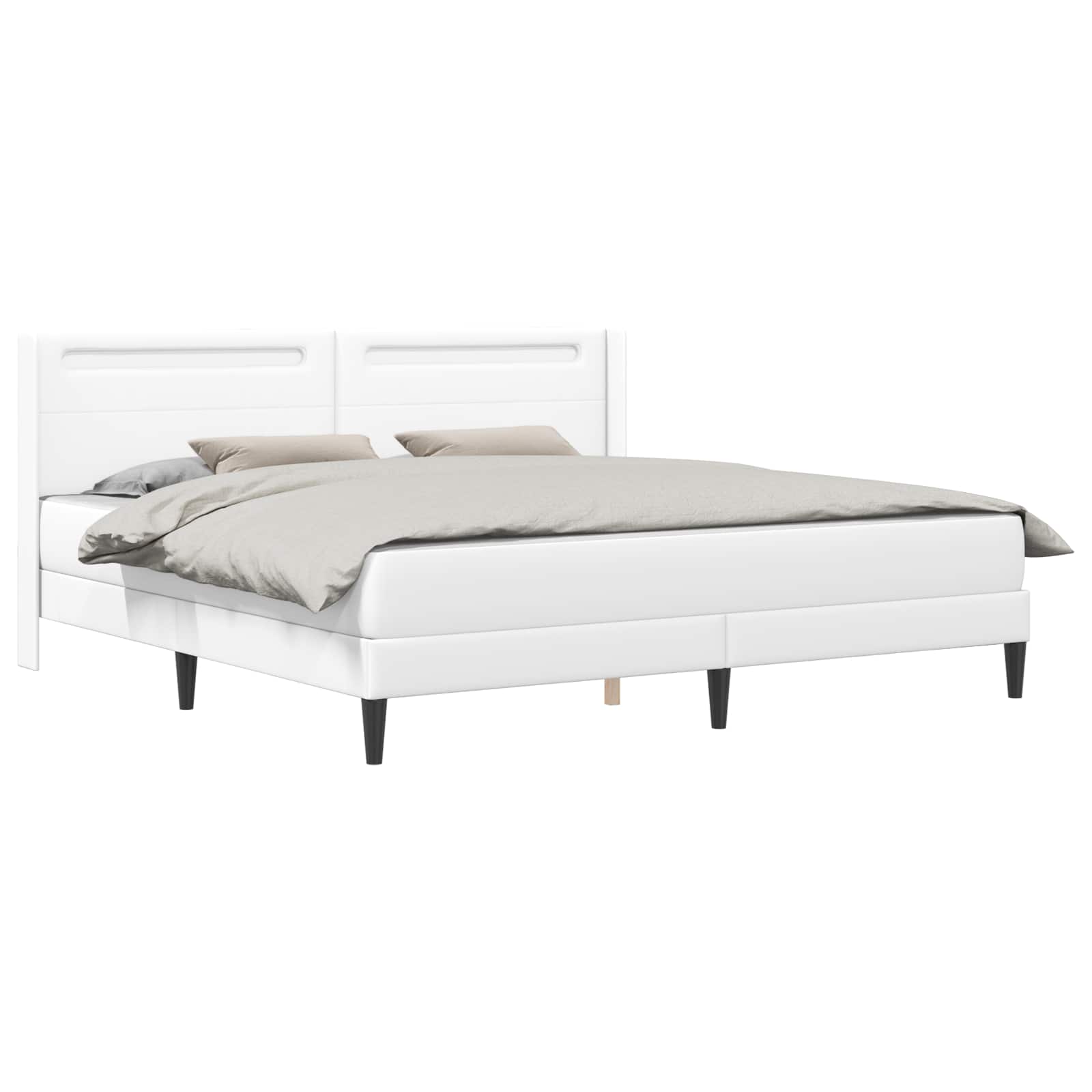 Bedframe met matras Wit 180 x 200 cm Kunstleer