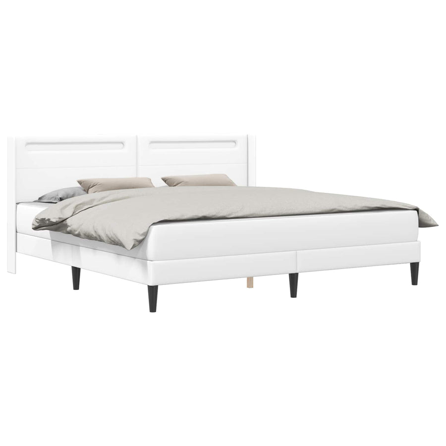 Bedframe met matras Wit 180 x 200 cm Kunstleer