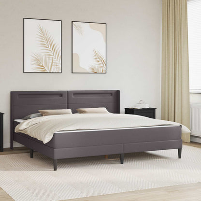 Bedframe met matras Grijs 200 x 200 cm Kunstleer