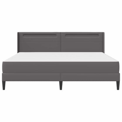 Bedframe met matras Grijs 200 x 200 cm Kunstleer