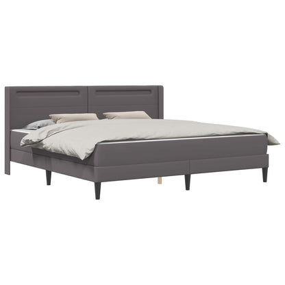 Bedframe met matras Grijs 200 x 200 cm Kunstleer