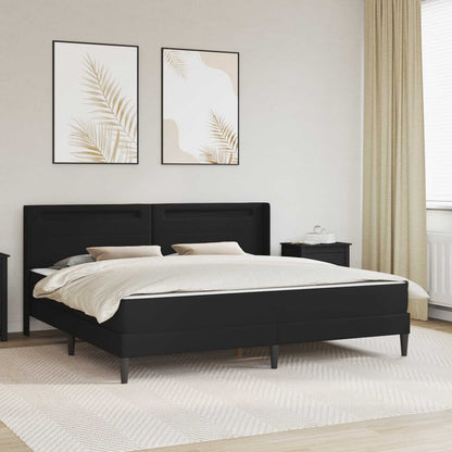 Bedframe met matras Zwart 200 x 200 cm Kunstleer