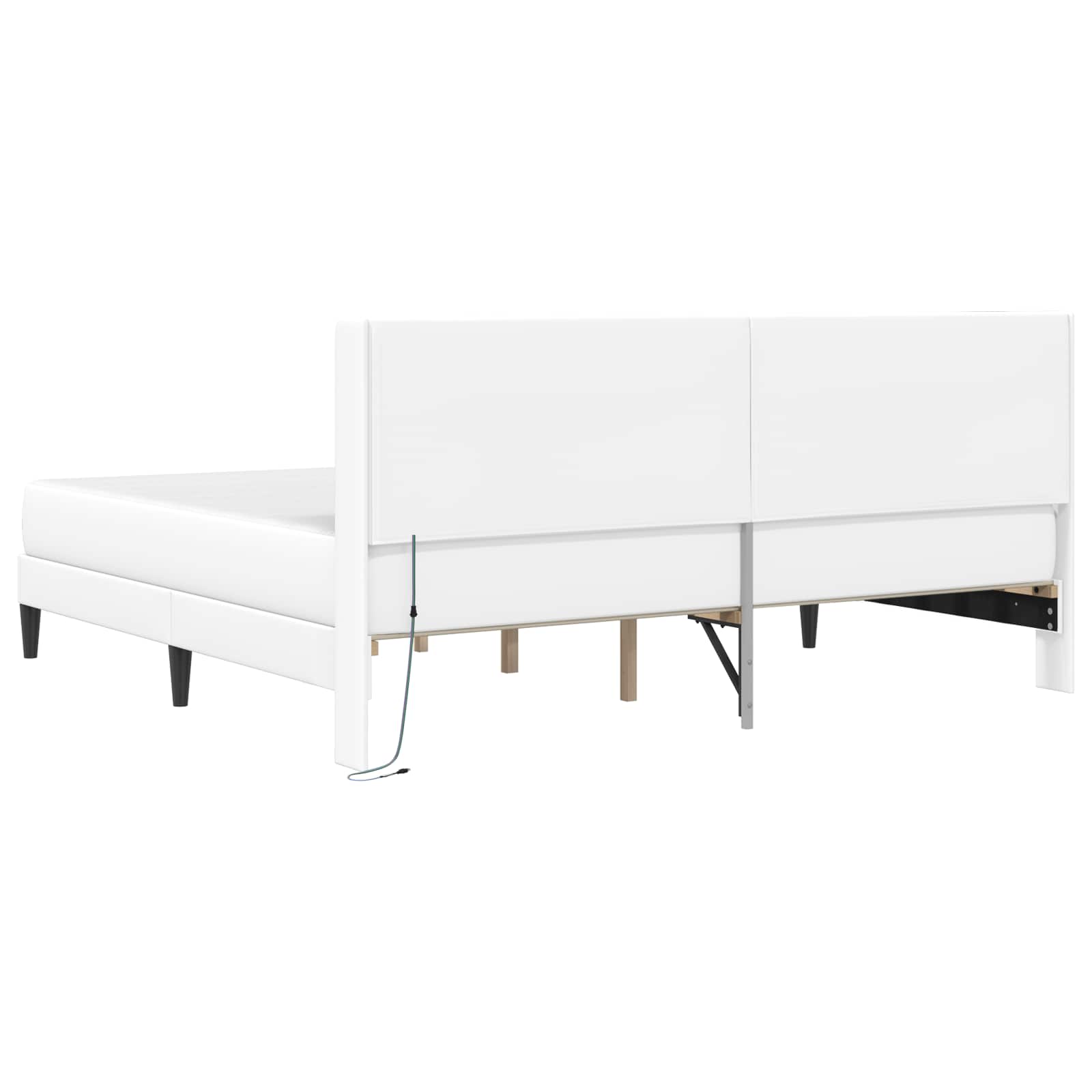 Bedframe met matras Wit 200 x 200 cm Kunstleer