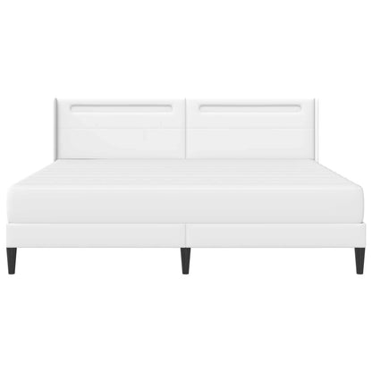 Bedframe met matras Wit 200 x 200 cm Kunstleer