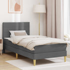 Bedframe 80x200 cm donkergrijs met matras