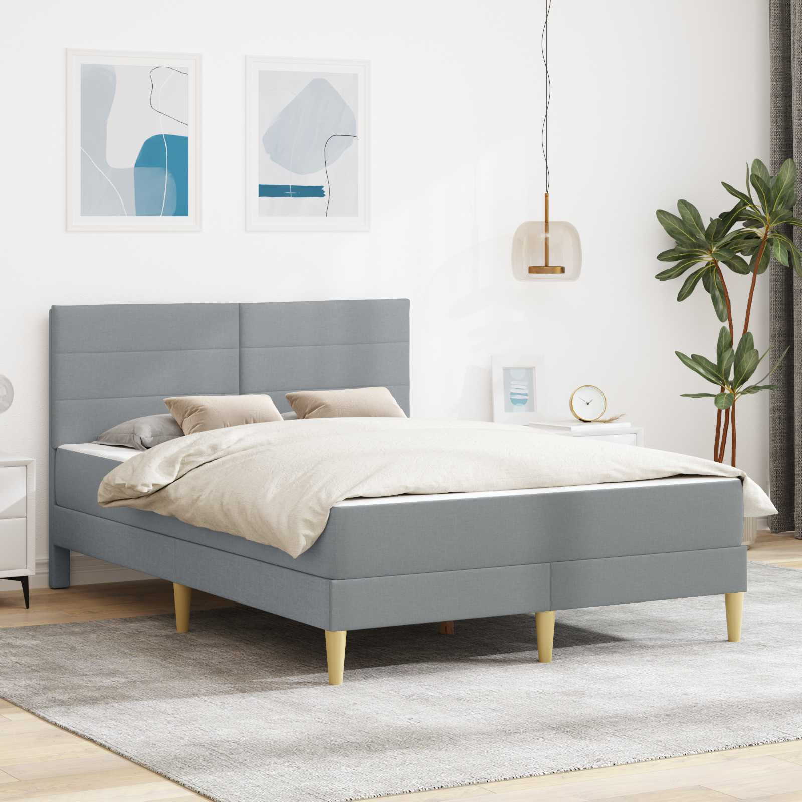 Bedframe Lichtgrijs 120 x 200 cm Polyester