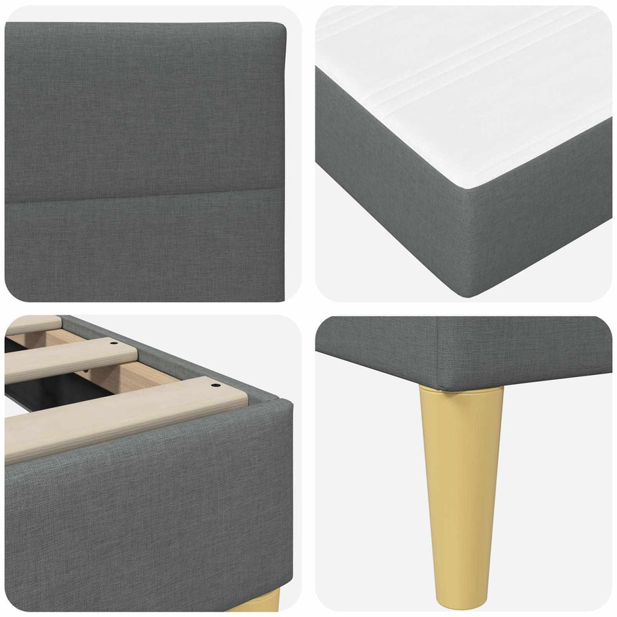 Bedframe Donkergrijs 120 x 200 cm Polyester