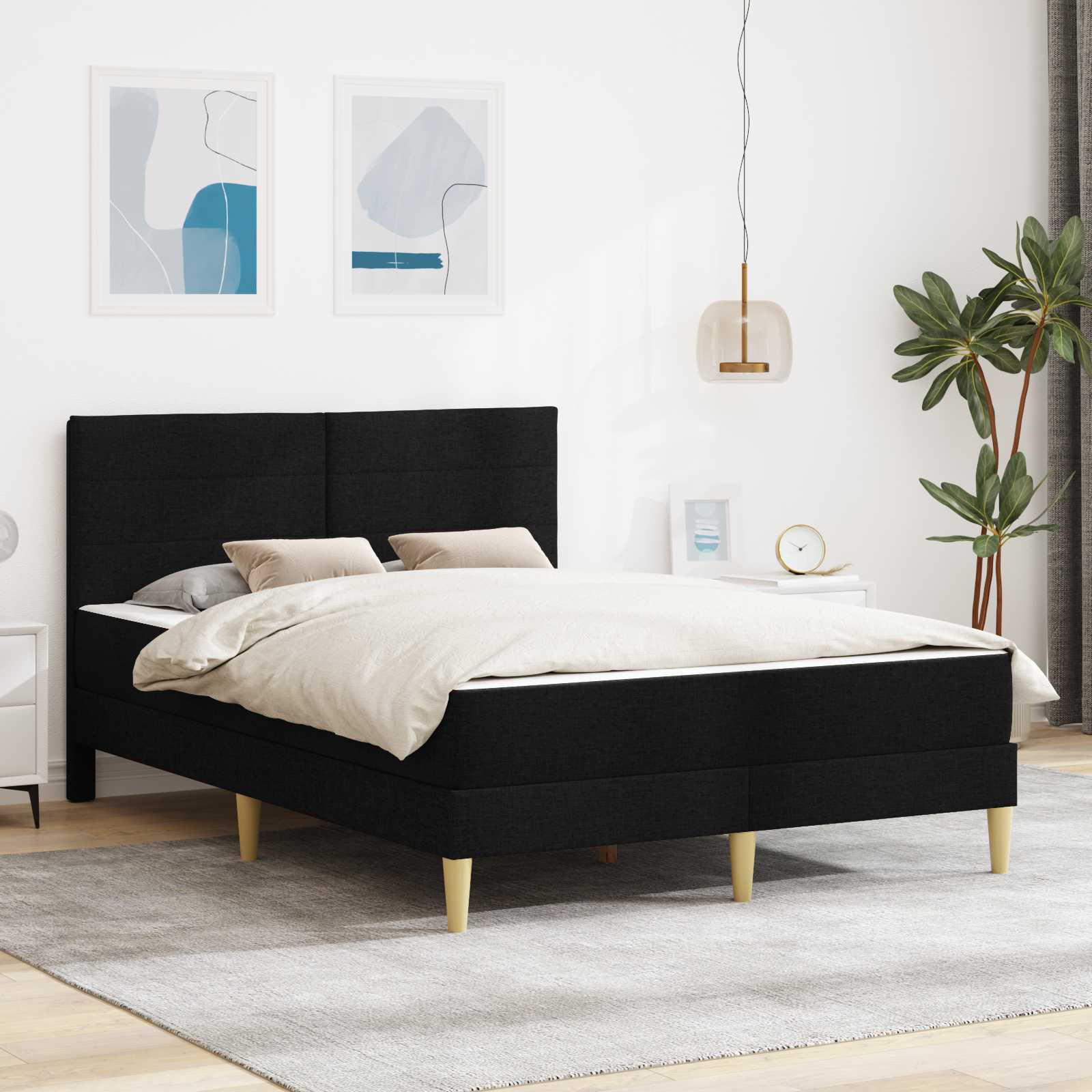 Bedframe Zwart 140 x 200 cm Polyester