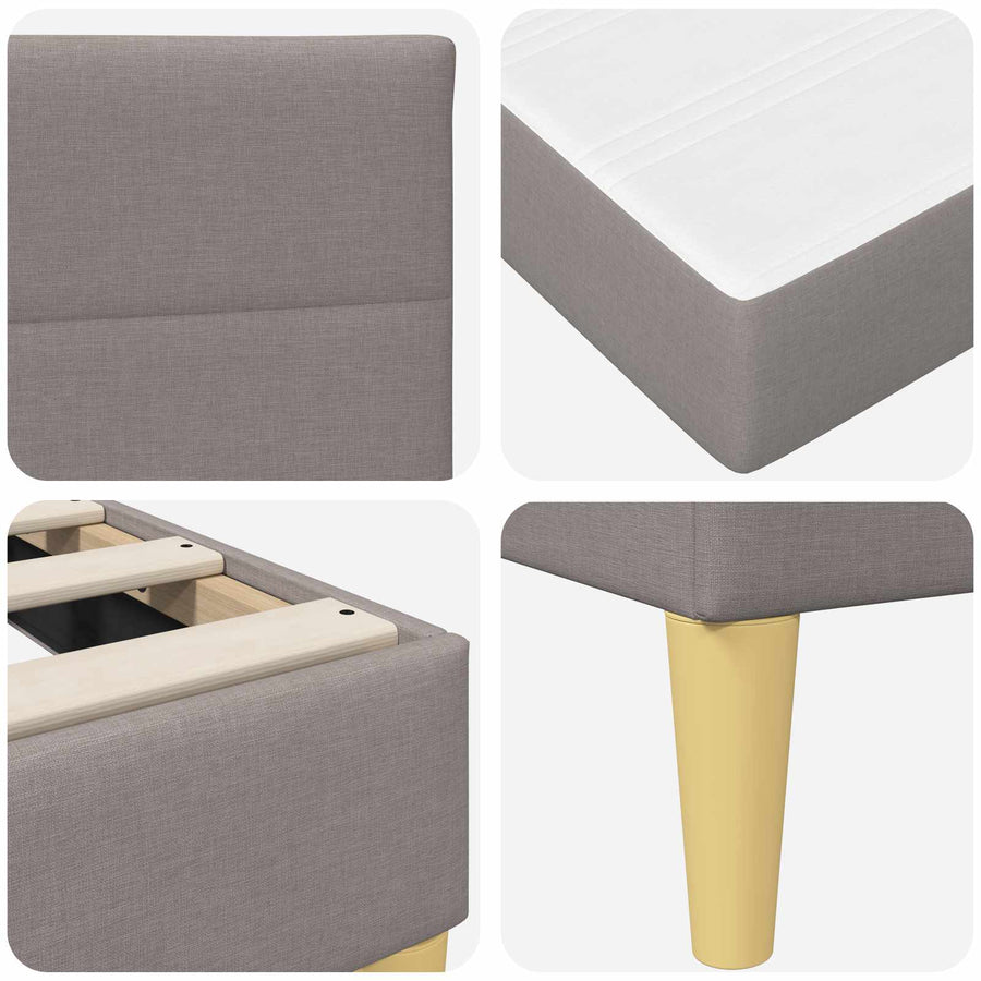 Bedframe Taupe 180 x 200 cm Polyester