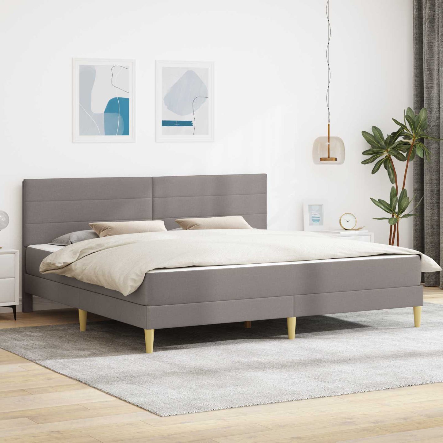 Bedframe Taupe 180 x 200 cm Polyester