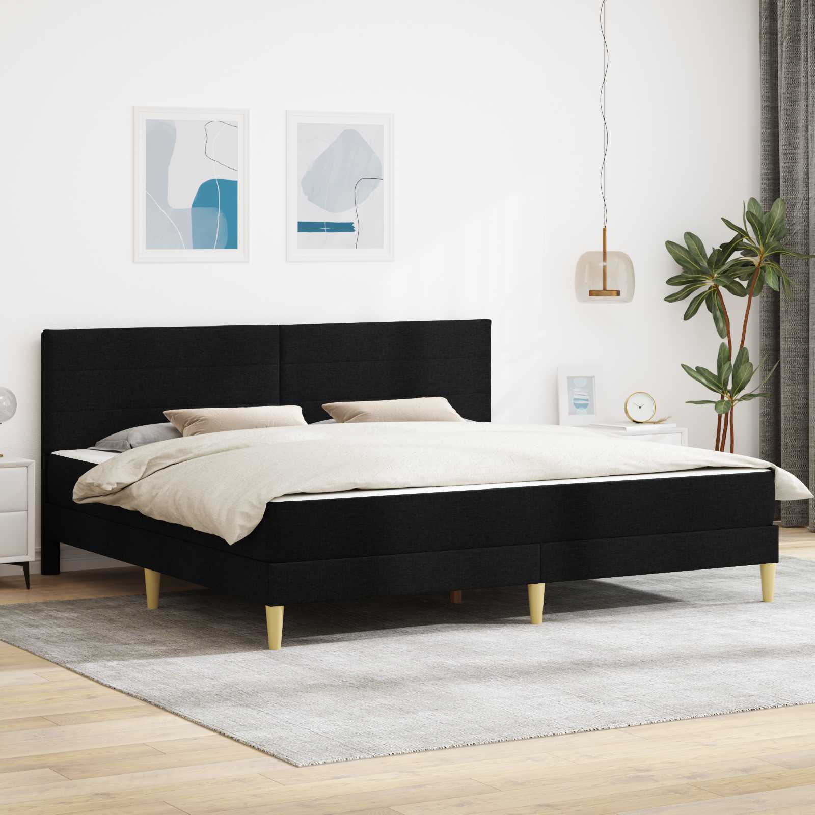 Bedframe Zwart 200 x 200 cm Polyester