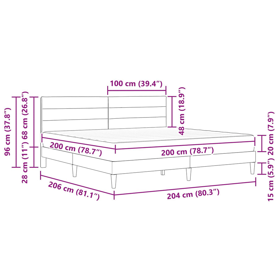 Bedframe Zwart 200 x 200 cm Polyester