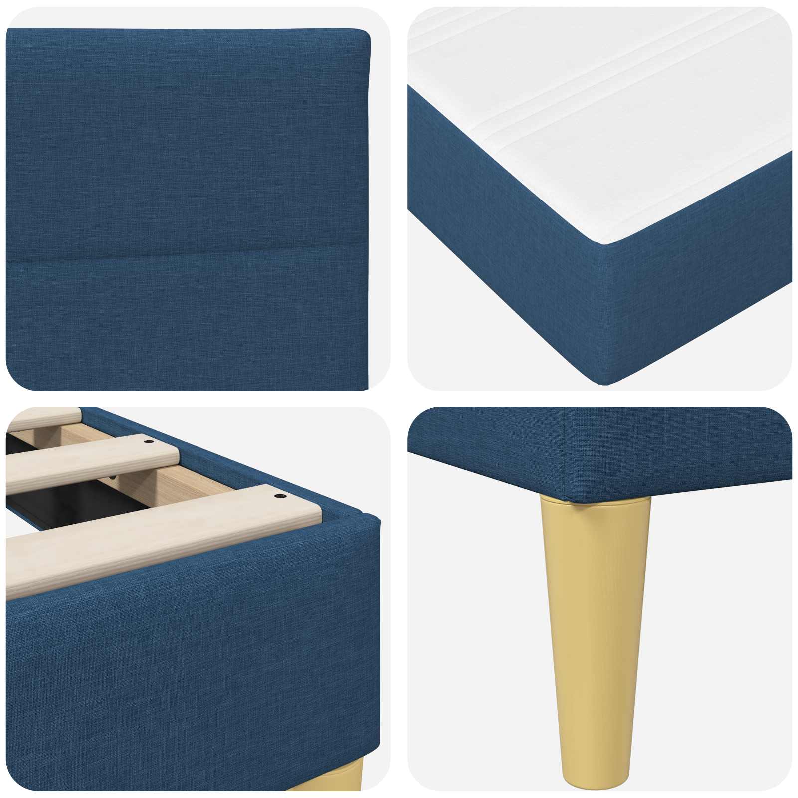 Bedframe Blauw 200 x 200 cm Polyester