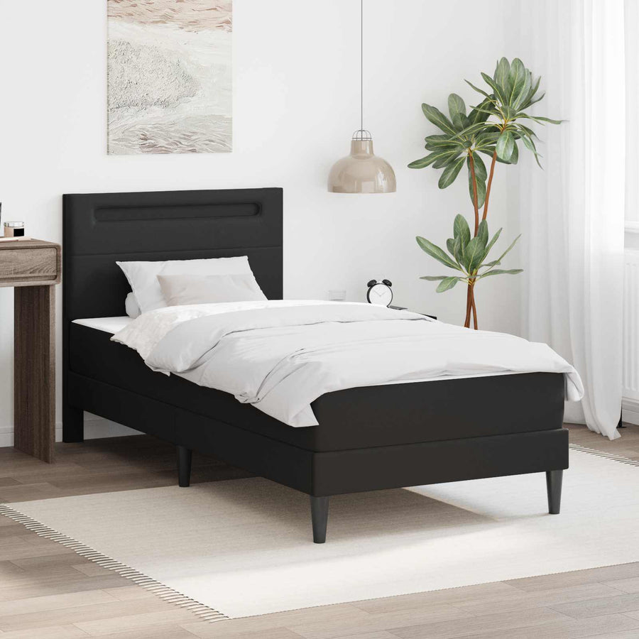 Bedframe met LED-stripverlichting 2 pcs Kunstleer