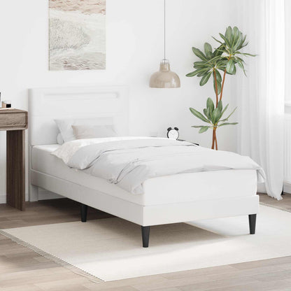 Bedframe met LED-stripverlichting Wit 80 x 200 cm Kunstleer