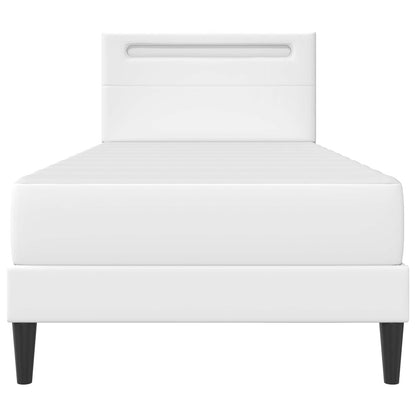 Bedframe met LED-stripverlichting Wit 80 x 200 cm Kunstleer