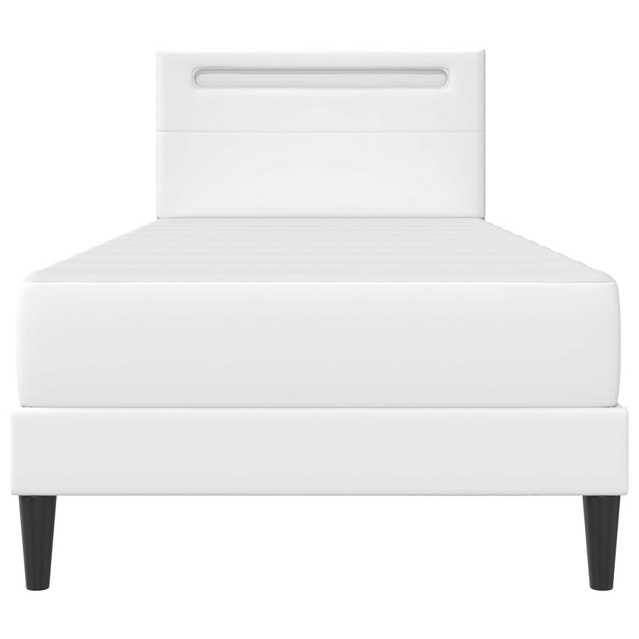Bedframe met LED-stripverlichting Wit 80 x 200 cm Kunstleer