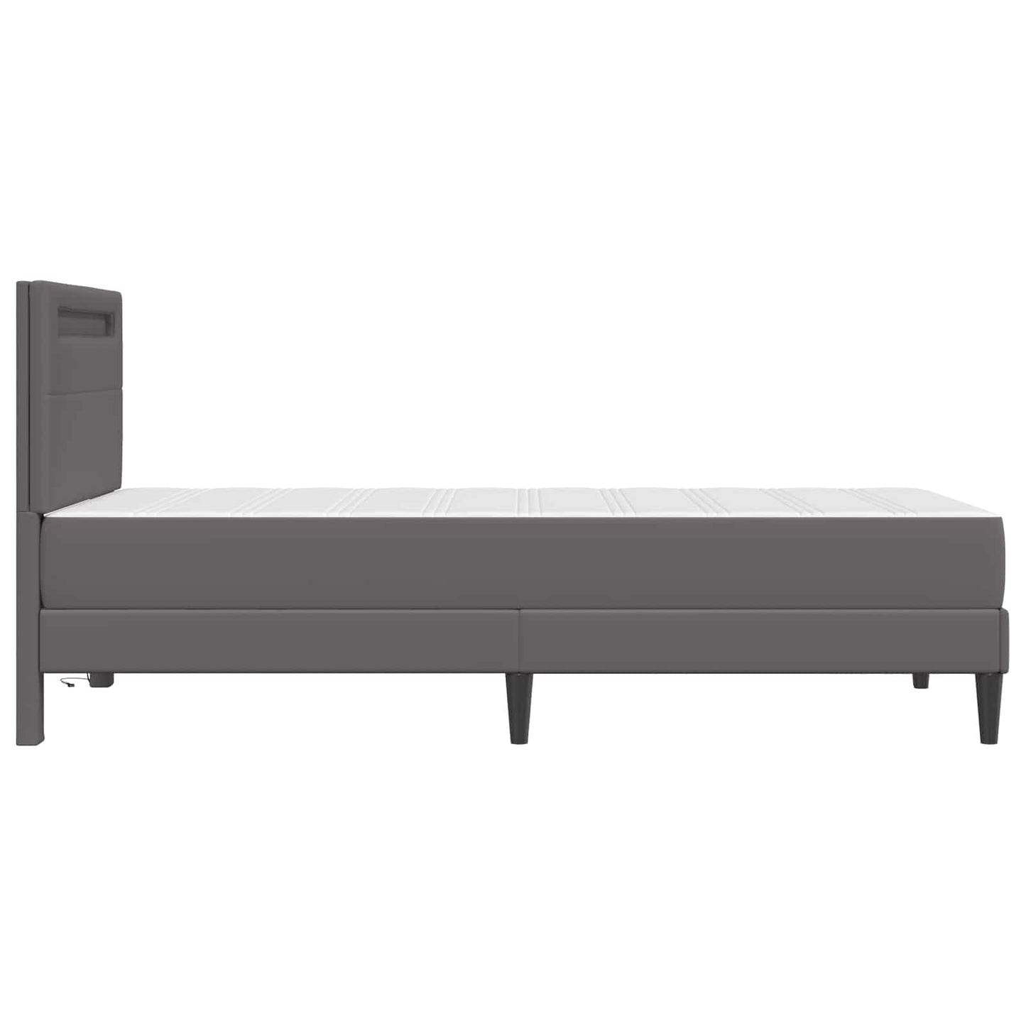 Bedframe met LED-stripverlichting Grijs 90 x 190 cm Kunstleer