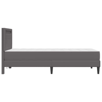 Bedframe met LED-stripverlichting Grijs 90 x 190 cm Kunstleer