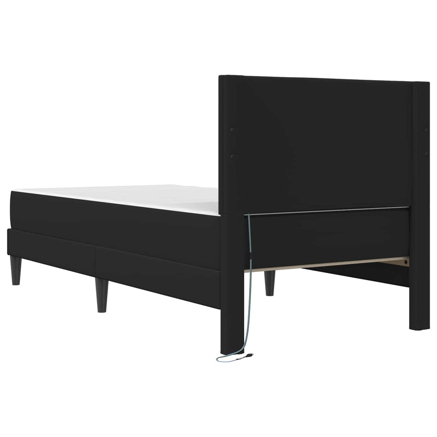 Bedframe met LED-stripverlichting Zwart 90 x 190 cm Kunstleer
