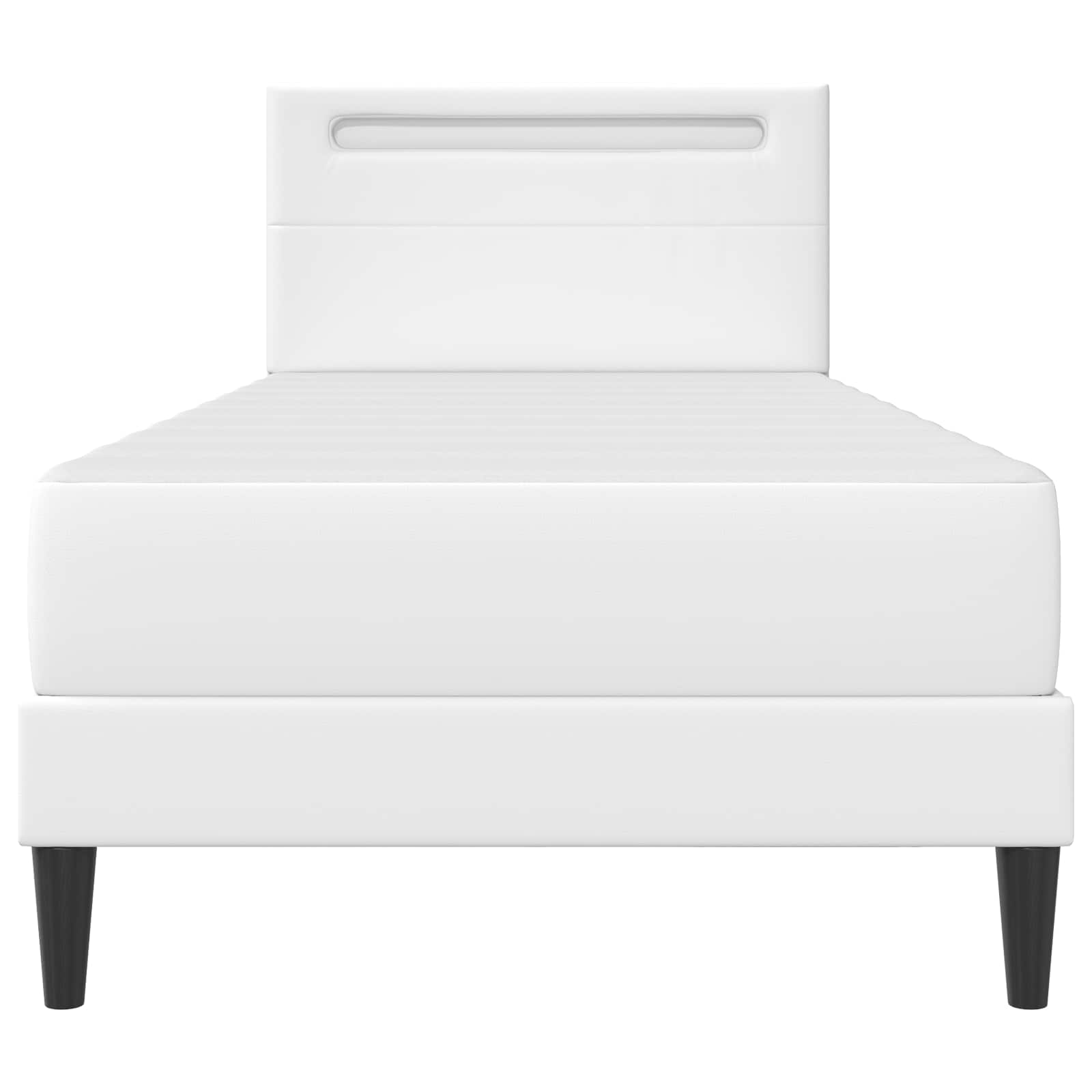 Bedframe met LED-stripverlichting Wit 90 x 190 cm Kunstleer