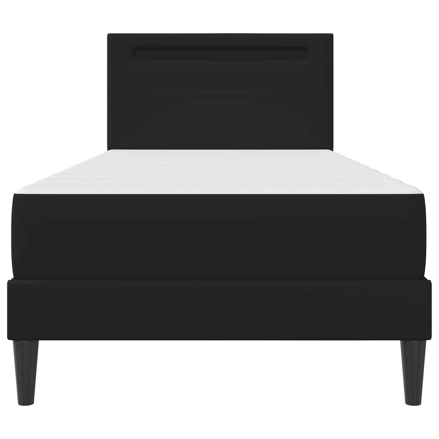 Bedframe met LED-stripverlichting Zwart 90 x 200 cm Kunstleer