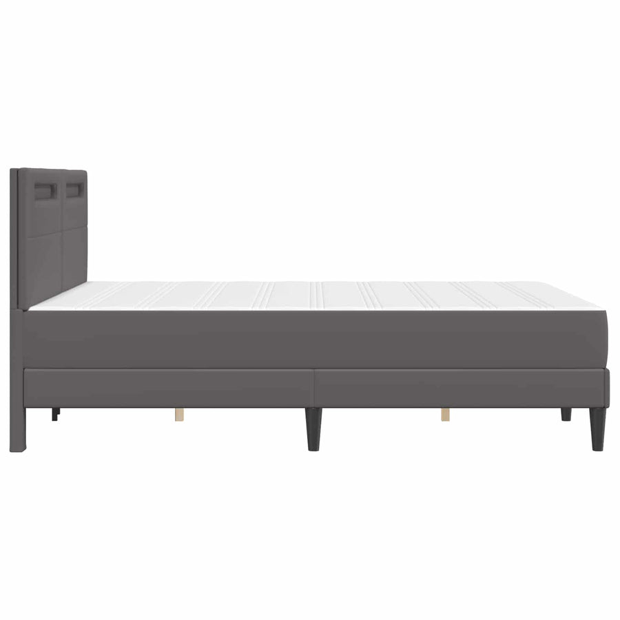 Bedframe met LED-stripverlichting Grijs 120 x 190 cm Kunstleer
