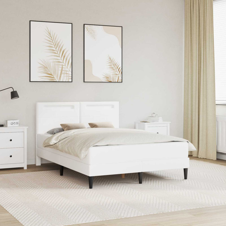 Bedframe met LED-stripverlichting 2 pcs Kunstleer