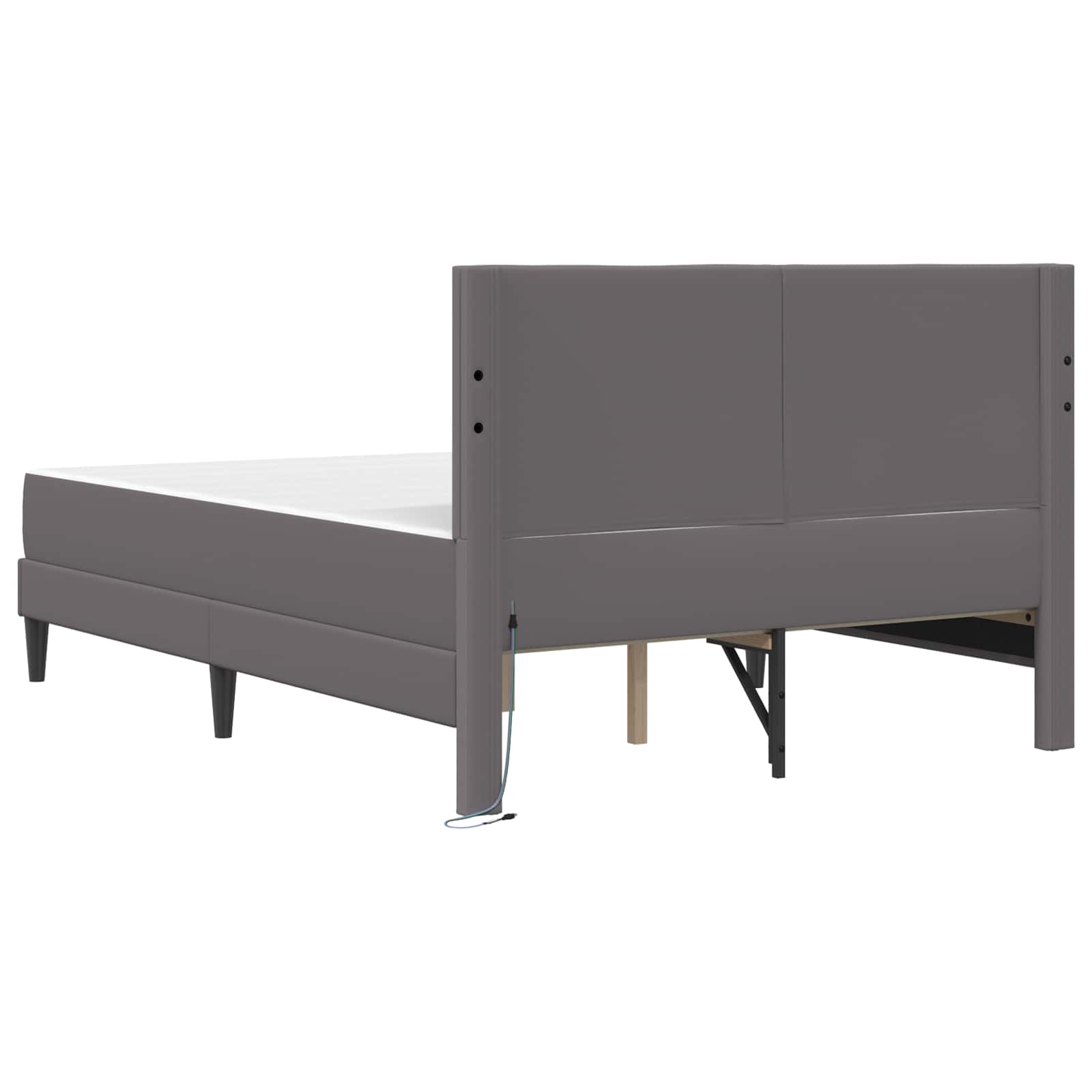 Bedframe met LED-stripverlichting Grijs 120 x 200 cm Kunstleer
