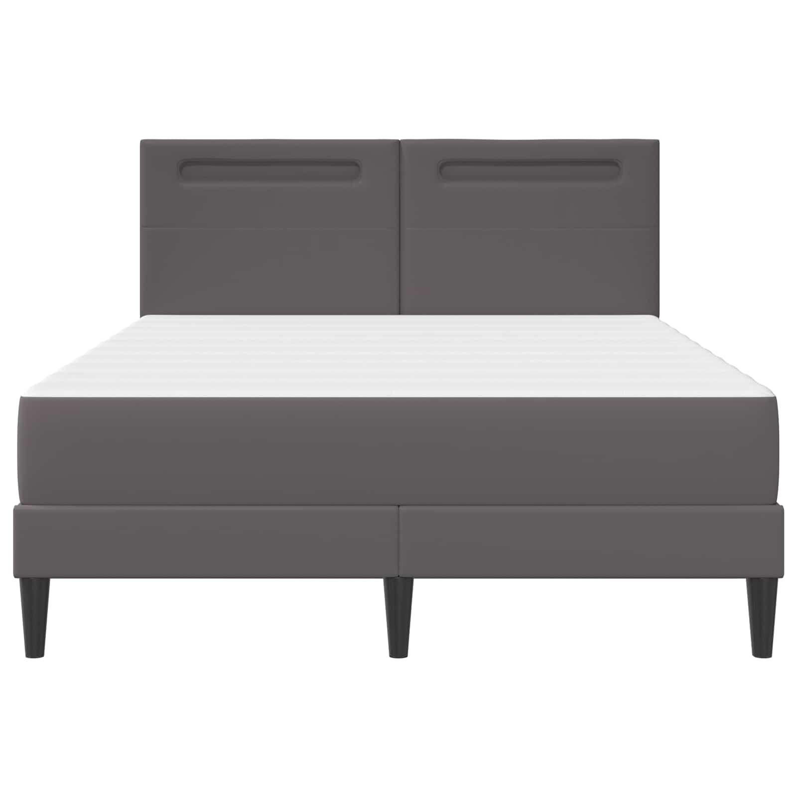 Bedframe met LED-stripverlichting Grijs 120 x 200 cm Kunstleer