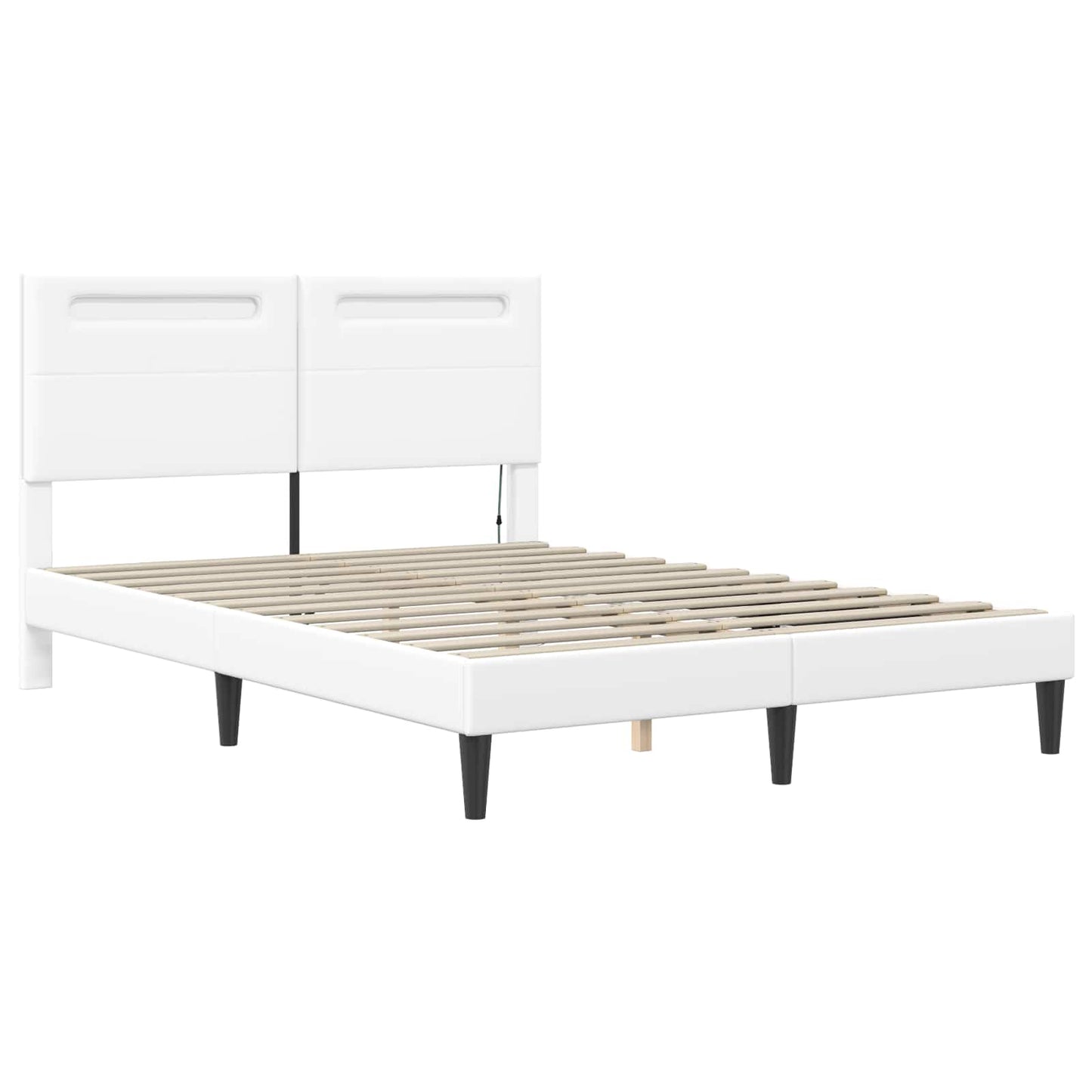Bedframe met LED-stripverlichting Wit 120 x 200 cm Kunstleer