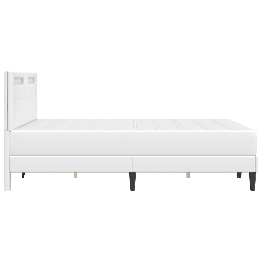 Bedframe met LED-stripverlichting Wit 120 x 200 cm Kunstleer