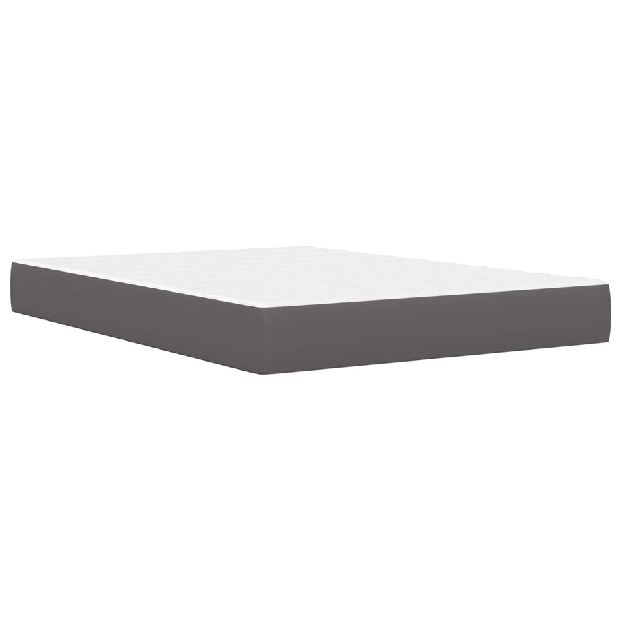 Bedframe met LED-stripverlichting Grijs 140 x 190 cm Kunstleer