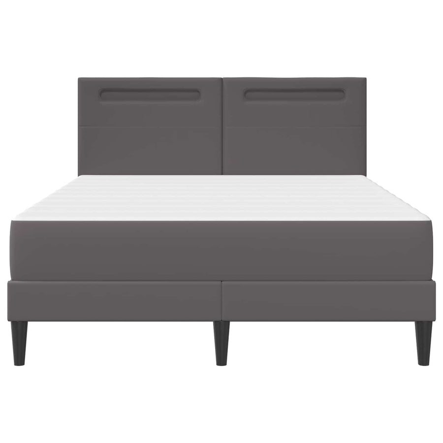 Bedframe met LED-stripverlichting Grijs 140 x 190 cm Kunstleer