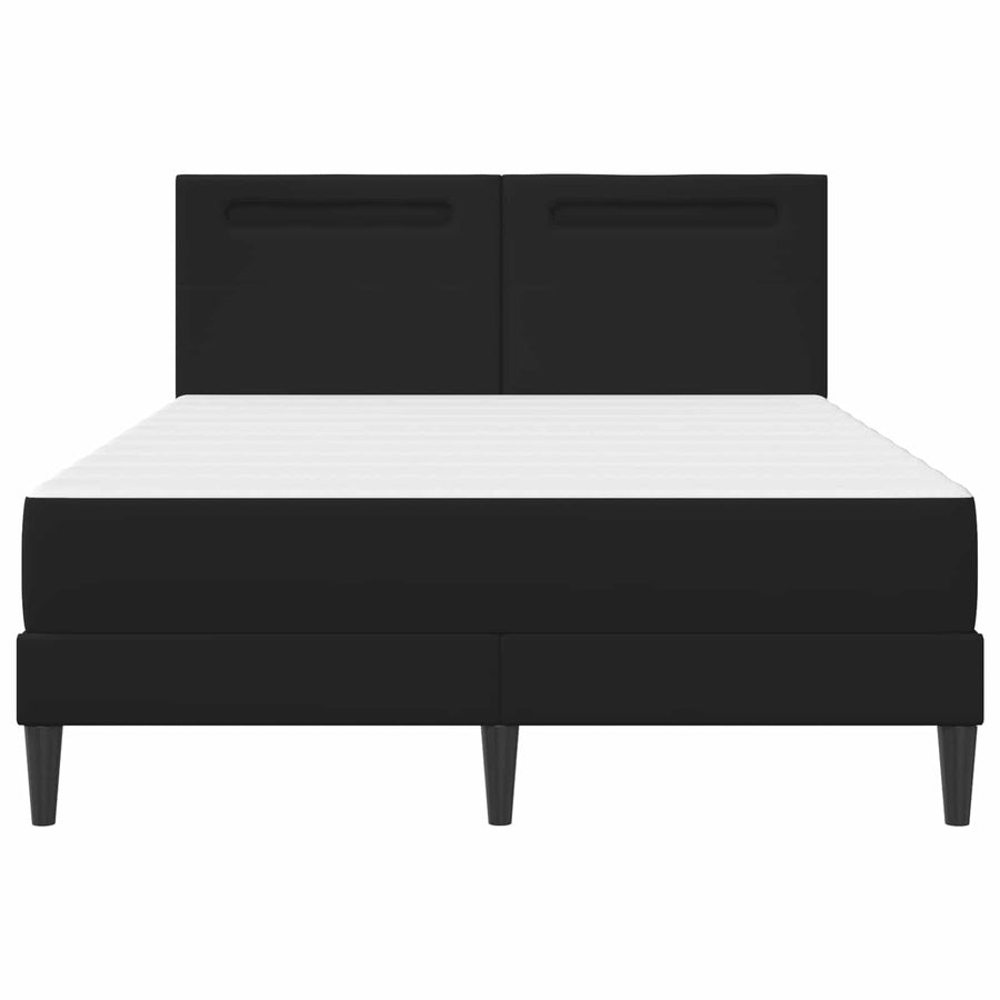Bedframe met LED-stripverlichting Zwart 140 x 190 cm Kunstleer