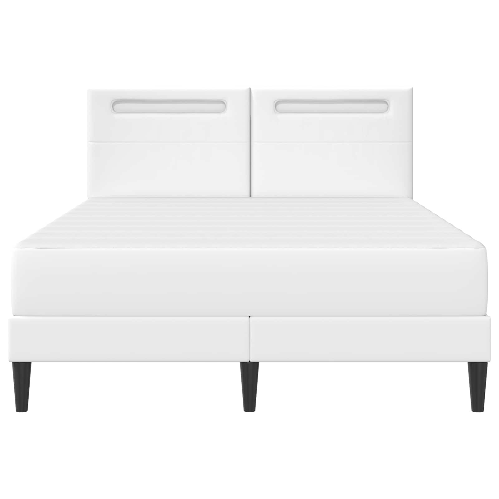 Bedframe met LED-stripverlichting Wit 140 x 190 cm Kunstleer