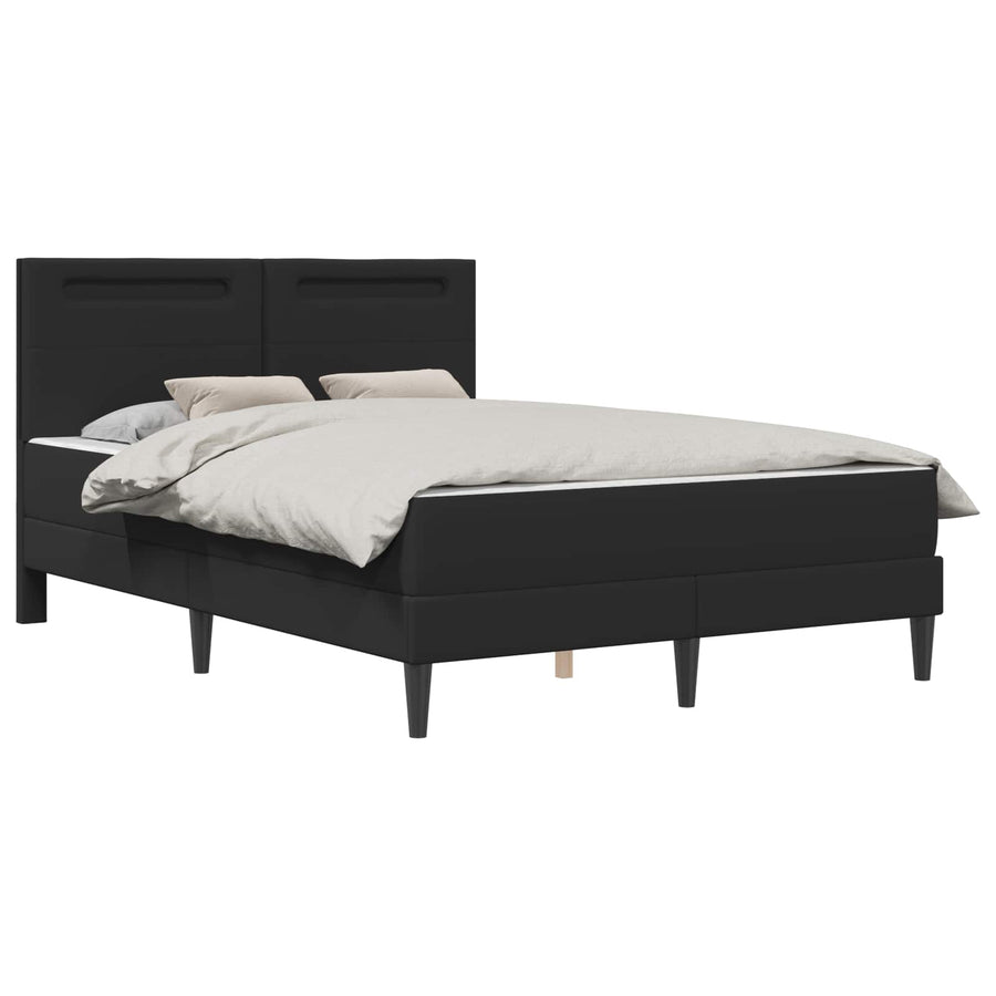 Bedframe met LED-stripverlichting Zwart 140 x 200 cm Kunstleer