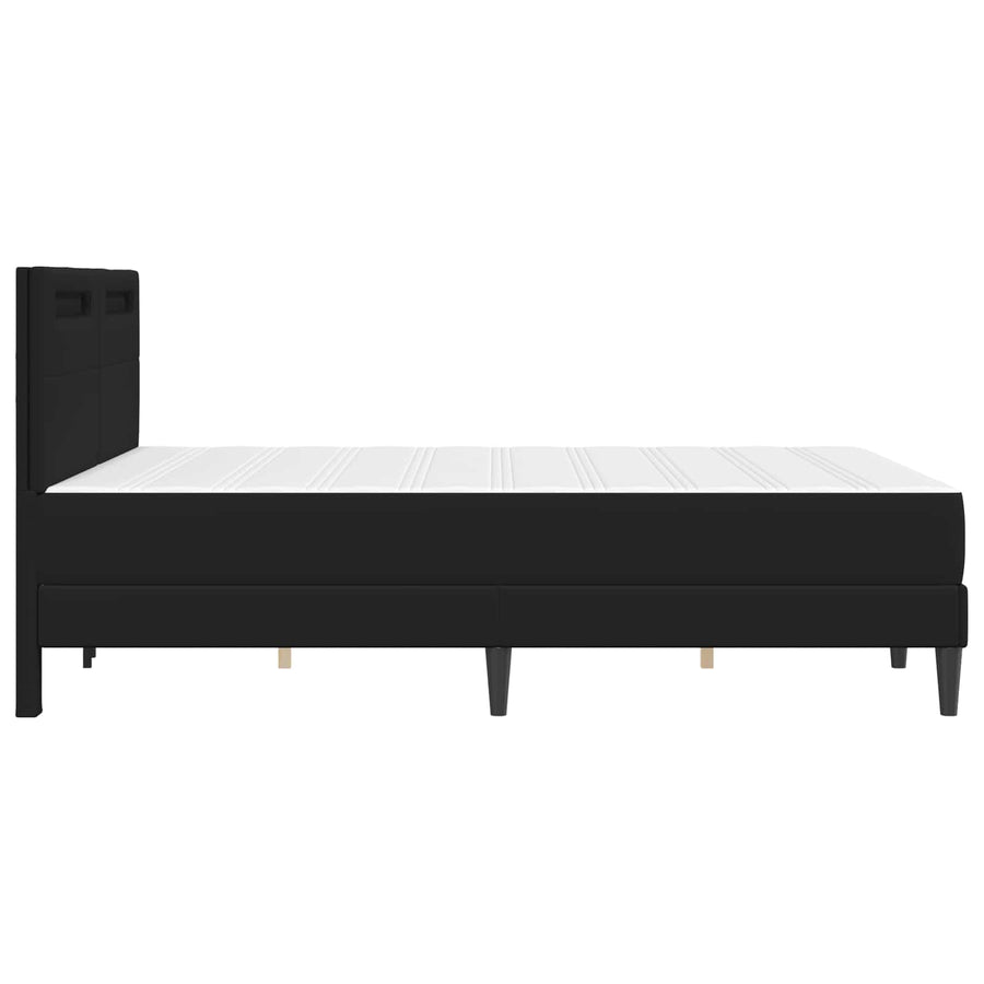 Bedframe met LED-stripverlichting Zwart 140 x 200 cm Kunstleer