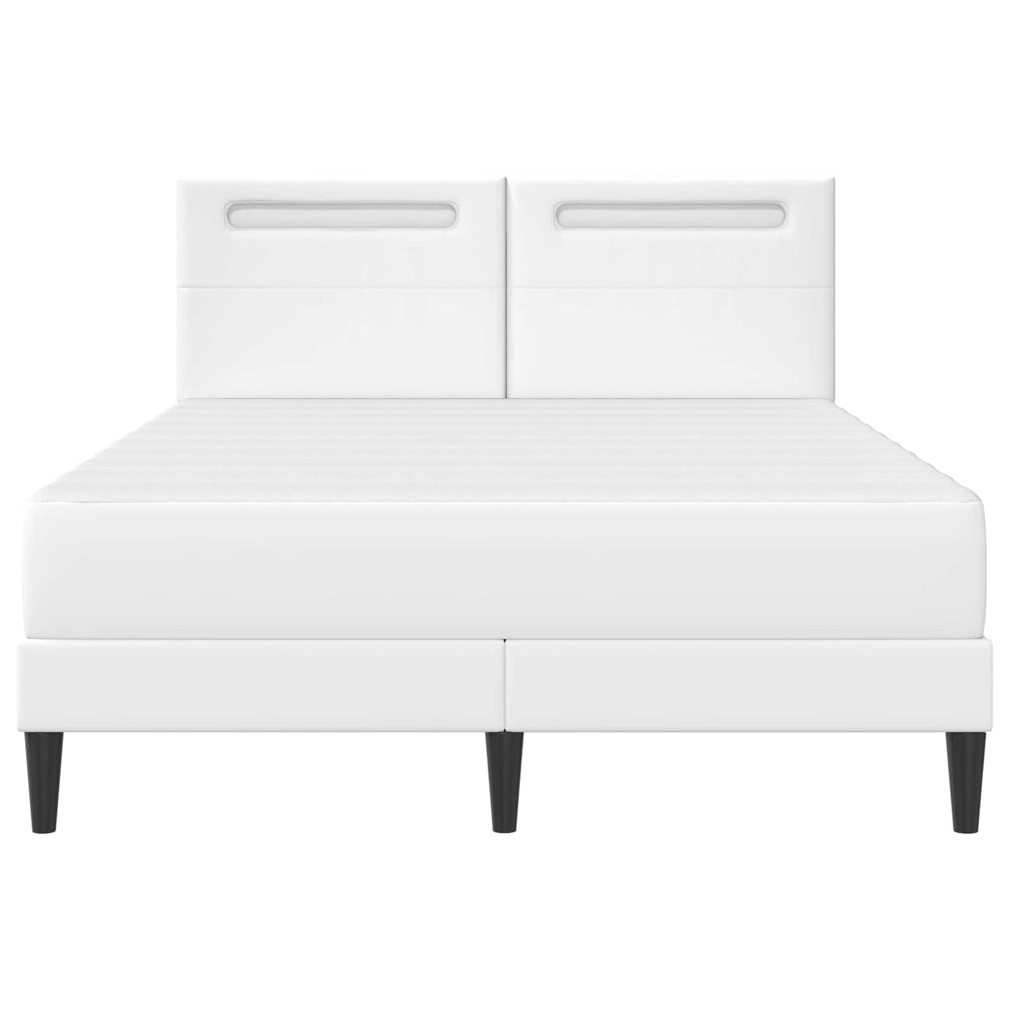 Bedframe met LED-stripverlichting Wit 140 x 200 cm Kunstleer